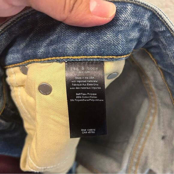 Rag & Bone Ruth Super High-Rise Straight Leg Size 28 Zipper Closure Medium Wash - Picture 6 of 16